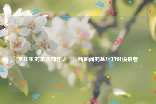 
空压机的重要部件之一：断油阀的基础知识快来看