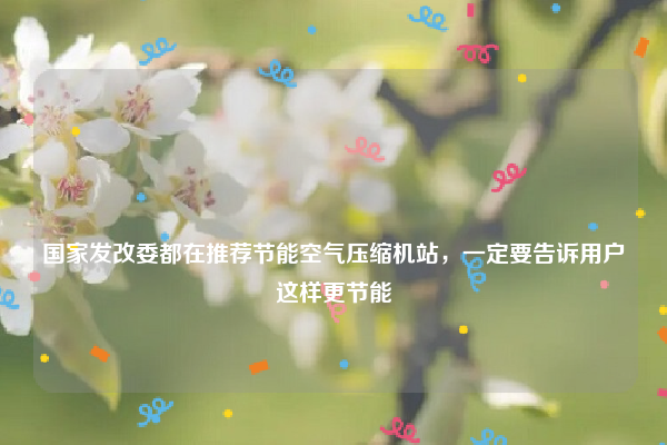 
国家发改委都在推荐节能空气压缩机站，一定要告诉用户这样更节能