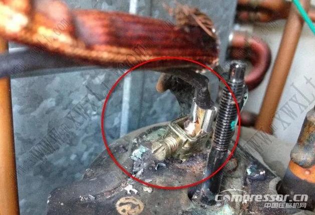 压缩机接线桩头烧毁如何处理步骤